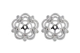 14KT White Milgrain & Diamond Earring Jackets